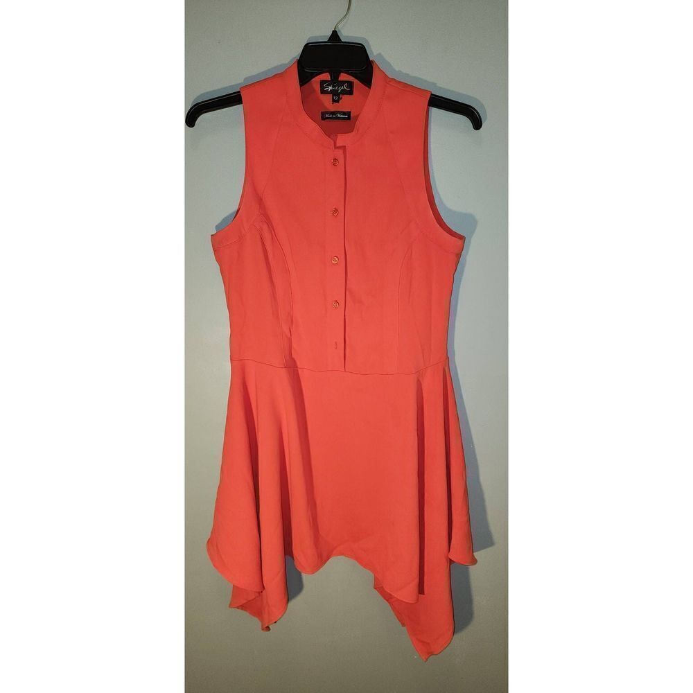 Spiegel Coral Fit And Flare Dress